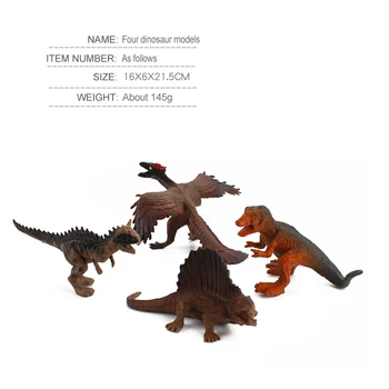 4PCS/Set Veiksmo ir Žaislas Duomenys Modelis Brachiosaurus Plesiosaur Tyrannosaurus Dragon Dinozaurų Kolekcija Gyvūnų Surinkimo Modelis Žaislai