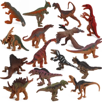 4PCS/Set Veiksmo ir Žaislas Duomenys Modelis Brachiosaurus Plesiosaur Tyrannosaurus Dragon Dinozaurų Kolekcija Gyvūnų Surinkimo Modelis Žaislai