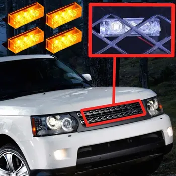 4x3 LED Automobilio Grotelių Lengvųjų Sunkvežimių Strobe Flash Įspėjimo Pagalbos Bamperio Grotelių Vairavimo Šviesos Juosta Policijos Ugniagesiai