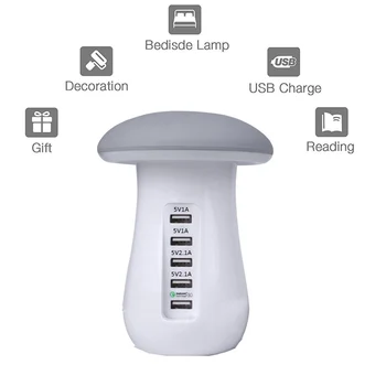 5 USB Smart Grybų Išvaizda Greitai Įkrauti Mobiliojo Telefono Įkrovimo Stotis Kelionės Greito Įkroviklio Lizdas MUMS/ES/JK Prijunkite Įkroviklį