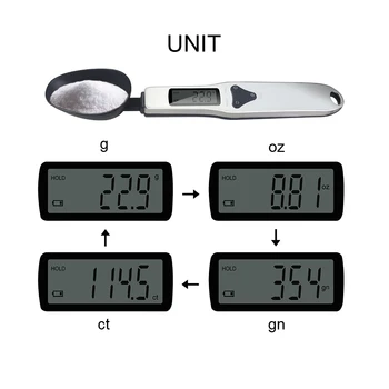 500g 0.1 g Nešiojamas Skaitmeninis LCD Virtuvė Masto Matavimo Šaukštas Gramas Elektroninių Scoop Šaukštai Svoris Volumn Maisto Balansas