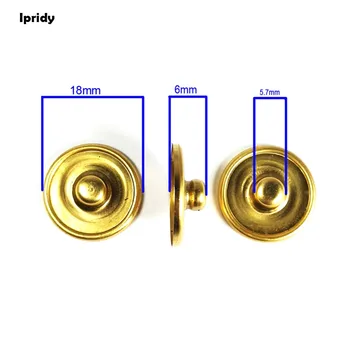 50Pcs/daug Tuščią Dėklą Aukso spalvos Įrankį Žalvario Mygtuką Bazės Vidinis Dydis 18mm,rankenėlės: 5.6 mm,Padėklo Storis 1mm papuošalai išvados