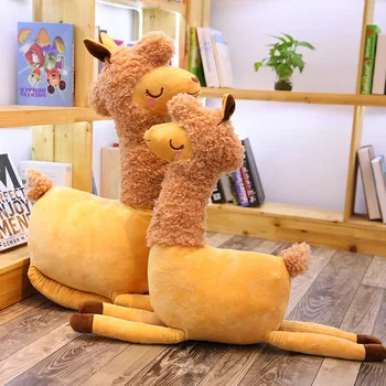 55cm Kawaii Ruda Lama Alpaka Pliušinis Žaislas, Lėlė Gyvūno iškamša Lėlės Japonijos Minkštas Pliušinis Alpacasso Vaikams Gimtadienio Dovanos