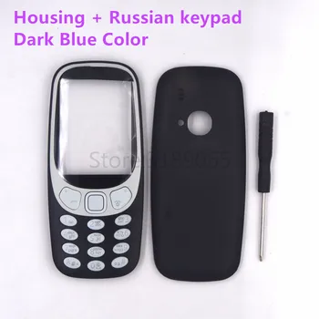 5A aukštos kokybės korpusai Nokia 3310 2017 Naujų Mobiliojo telefono Priekinis korpusas atgal baterijos dangtelis dangtelis anglų, rusų, arabų klaviatūra