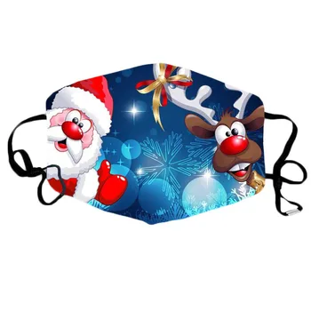 5PC Kalėdų Spausdinti Kaukė Daugkartinio naudojimo Plaunamas Kvėpuojantis Multi-Purpose Poliesteris Masque Kaukę de noël Vánoční maska