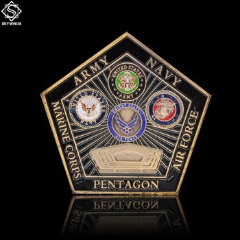 5VNT JAV Gynybos Departamento Pentagono karinio jūrų Laivyno Amy Jūrų Pėstininkų Oro Pajėgų Karinių Šeimos Iššūkis Spalvota Monetos