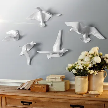 5vnt/set Kūrybos 3D Dervos paukščių Namų Apdailos ir dekoro, sienų lipdukų dekoravimas Baldai Su dove taikos Europos talismanas