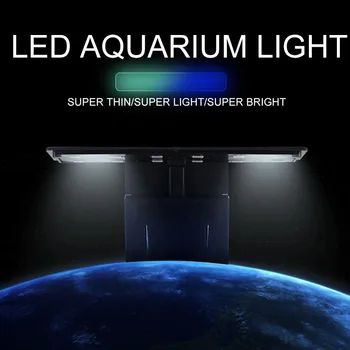 5W/1W0/15W Super Slim LED Akvariumo Vandeniui Šviesos Žuvų Bakas Vandens Augalams Augti Saulėlydžio Visą Spektrą Gėlo Vandens Žibintai