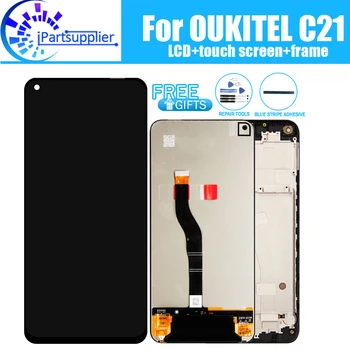 6.4 colių OUKITEL C21 LCD Ekranas+Touch Ekranas Originalus Išbandyti LCD skaitmeninis keitiklis Stiklo plokštės Pakeitimas OUKITEL C21