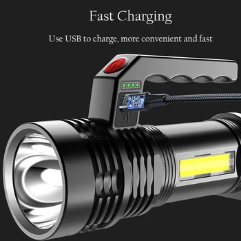 6000LM LED Žibintuvėlis avantiūra Naudoti USB Įkrovimo Lauko Kempingas Žibintų P500 Vandeniui Prožektorius Prožektorius Prožektorius