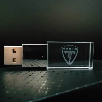 64GB crystal+metalo Tesla kye modelis USB Flash Drive, 4G, 8G 16GB 32GB brangakmenių pen ratai Logotipas Užsakymą Bendrovės Reklaminė Dovana