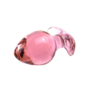 65mm Didelių kristalų butt plug makšties kamuolys didelis pyrex stiklo analinis dildo granulių netikras penis suaugusiųjų masturbuotis, sekso žaislai moterims, vyrams gėjų