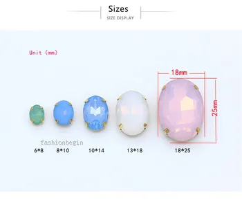 6p 25x18mm ovalo formos balta/žalia/rožinė opal siūti ant stiklo, akmens, briaunotas cirkonio kristalų aukso bazės papuošalai priėmimo karoliukai amatų 