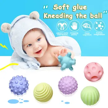 6pcs Baby Touch Vertus, Kamuolys, Žaislai Tekstūruotos Gumos Jutimo Vaikams Minkštas Lavinti Kūdikio Lytėjimo Pojūčius Žaislas Mokymo Masažo Kamuolys