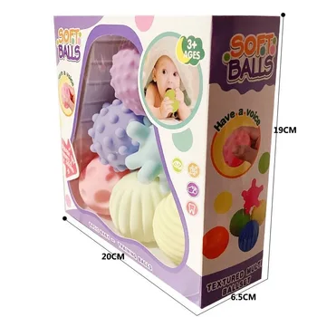 6pcs Baby Touch Vertus, Kamuolys, Žaislai Tekstūruotos Gumos Jutimo Vaikams Minkštas Lavinti Kūdikio Lytėjimo Pojūčius Žaislas Mokymo Masažo Kamuolys