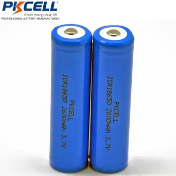 6PCS PKCELL 18650 akumuliatoriai 3,7 V ličio akumuliatoriai ICR18650 2600MAH, li-ion baterija mygtuką viršuje galios elektroninių