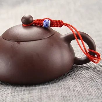 6pcs Rankų darbo virvę arbatos puodą virvę su granulių už KungFu arbatos rinkinys kinija mėlyna ir balta porceliano granulių puodą virvę arbatos rinkinys puodą string