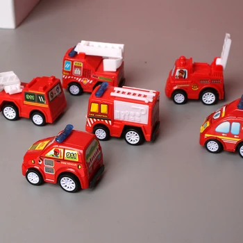 6Pcs vaikų Žaislų Automobilio Modelį Traukti Atgal, Automobilių Mobiliosios Transporto priemonės Gaisro Sunkvežimių Taksi Modelis Vaikas Mini Automobilių Berniukas Žaislai Dovana Diecasts Žaislas Vaikams