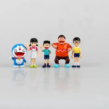 7.5 cm 5vnt/daug Doraemon Veiksmų Skaičius, Nobita Sizuka Takeshi PVC Veiksmų Skaičius, Surinkimo Modelis Žaislas Lėlės