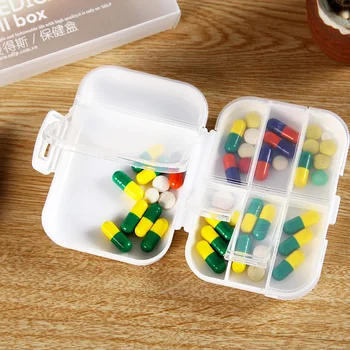 8 Suskirstyti Vaistų Dėžutė Mini Tabletes Organizatorius Atveju Konteineris Tablečių Skaldymo Saugojimo Balionėlis Savaitės Moteriška Skrybėlaitė Pillendoosje