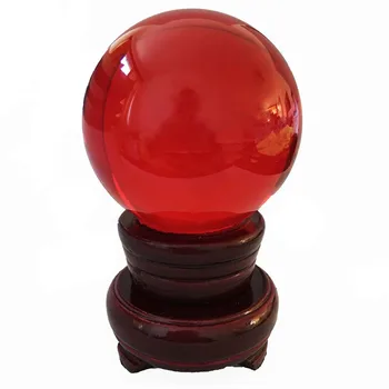 80mm 1pcs Kristalų Raudonas Stiklas Šviesus Srityje Fengshui Kamuolius Mediniais Dovanos Didmeniniams