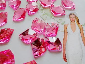 80pcs 21*16mm Siūti cirkonio Rožinis perlas akmenys Akrilo kristalų cosmic formos flatback masės diamond vertus, siuvimo