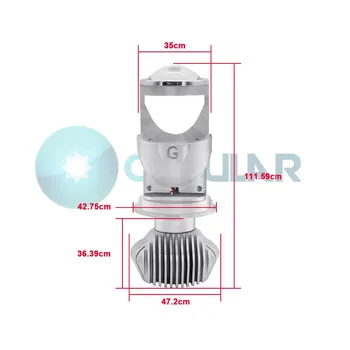 80W/Pora Lemputė H4 LED Mini Projektoriaus Objektyvas Automobles LED Lemputė LED Konversijos Rinkinys Hi/Lo Šviesos Žibintai 12V/24V HID 6000K