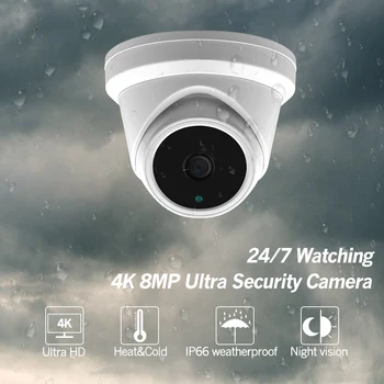 8MP 8CH VAIZDO stebėjimo Sistemos Komplektas Ultra 4K Lauko Apsaugos Kamera su POE Hikvision 8 POE NVR DS-7608NI-K2/8P Vaizdo Stebėjimo Komplektas