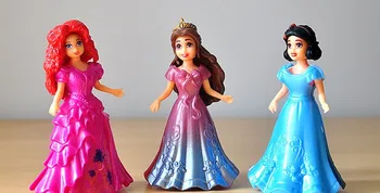 8Pcs/Daug Princesė MagiClip snieguolė Belle Merida Mažos Lėlės Mados Pav Žaislas