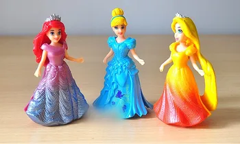 8Pcs/Daug Princesė MagiClip snieguolė Belle Merida Mažos Lėlės Mados Pav Žaislas
