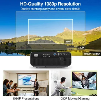 900D Full HD 1080P LCD Projektoriai 1920x1080 Paramos 4K Namų Kino Teatro Žaidimų Lauko Filmą Su Bluetooth, HDMI, USB