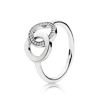 925 Sterlingas sidabro Sidabro Spalvos Žiedai, Papuošalai Logotipas Parašas Kristalų Visos Širdies Žiedas Kalėdų dovana, Papuošalai