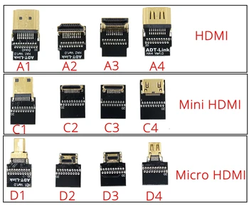A1-A FPV HDMI 2.0 TypeA male HDMI Aukštyn Žemyn kampu vyras Moteris HD 