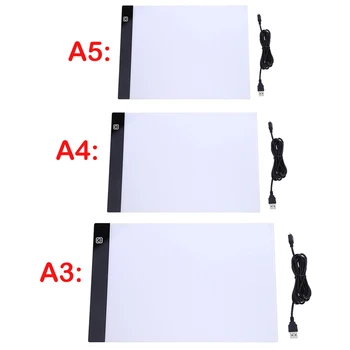 A3 A4/A5 Dydžio Trijų lygių Pritemdomi Led Light Trinkelėmis,Tablet Akių Apsauga Lengviau Diamond Dažymo Priemonės, Siuvinėjimo Reikmenys