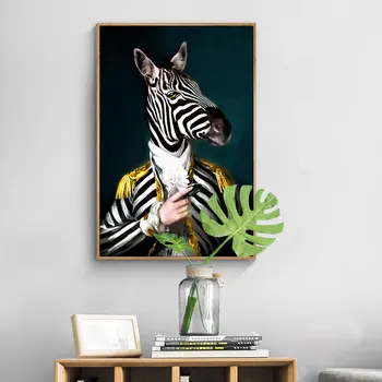 Abstrakti Gyvūnų Zebra Portretas Meno Tapybos Drobės Cuadros Plakatų Spausdinimo Sienos Meno Kambarį Namų Dekoro (be Rėmelio)