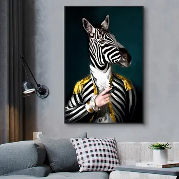 Abstrakti Gyvūnų Zebra Portretas Meno Tapybos Drobės Cuadros Plakatų Spausdinimo Sienos Meno Kambarį Namų Dekoro (be Rėmelio)
