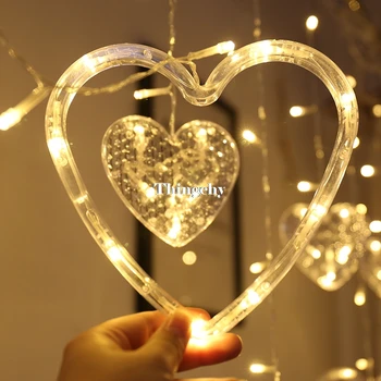 AC220V 2,5 M pločio Širdies Formos LED String pasakų žibintai Atostogų Šviesos Kalėdų, Vestuvių Dekoravimas Kabinti Užuolaidų žibintai