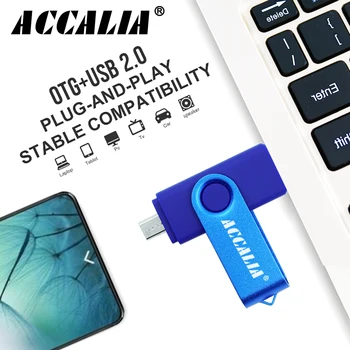 ACCALIA Pendrive 32GB Cel usb Flash Drive 64GB metalinis Tušinukas Diskas 128GB memoria usb atmintinė 16GB 8GB, usb 