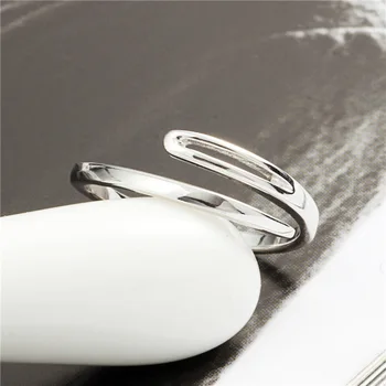 Adata paprastas žiedas 925 Sterling silver Jewelry Derliaus Reguliuojamas žiedai moterims mergina dovana nemokamai dydžio žiedas