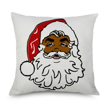 Afrikos Amerikos Santa Claus Pagalvių Užvalkalus Animacinių Filmų Linksmų Kalėdų, Dekoratyvinė Pagalvėlė Padengti Sofa-Lova, Patalynė Užvalkalas