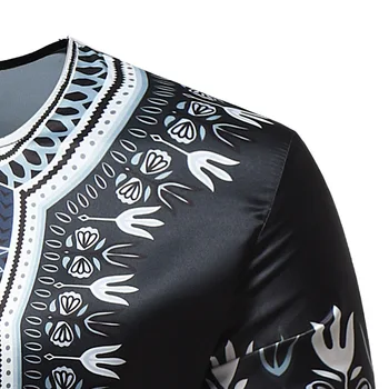 Afrikos T-marškinėliai Vyrams Vaškas Etninis Stilius, Spausdinta trumpomis Rankovėmis, Žmogus Afrikoje Dashiki Marškinėliai Mados Juodosios Afrikos Vyrų Chothes