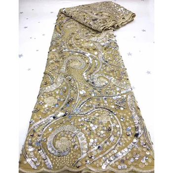 Afrikos šilko audinio suknelė spalvinga maži blizgučiai ir didelis blizgančiais magija modelis ADPV7 aukštos kokybės Afrikos Aksomo, nėrinių audinys
