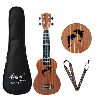 Aiersi 21 Colių, Raudonmedžio Sopranas Havajų Gitara 4 Stygos Havajai Ukelele Švietimo Muzikos Instrumentai Dovana Krepšys ir Dirželis