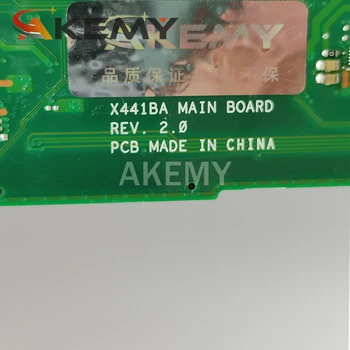 Akemy Už ASUS X441BA Laotop Mainboard X441B X441BA 90NB0I00-R00031 Plokštė su A6-9225 CPU 4G RAM