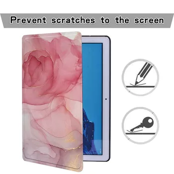 Akvarelė Odos Tablet Stand Padengti Atveju, Huawei MediaPad T3 8 10/T5 10 Sulankstomas Kritimo Atsparumo Apsaugos Atveju