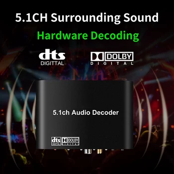 AM05-DAC615 DTS Digital 5.1 CH o Įrankių Dekoderis Keitiklis, Bluetooth 5.0 USB Muzikos Grotuvas SPDIF Optinė Coxial Įvesties-ES Plug