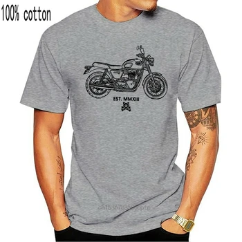 Amerikos Klasikinių Motociklų Bonneville T100 įkvėptas Motociklo Meno marškinėliai