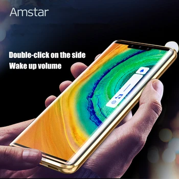 Amstar Metalo Magnetinių Adsorbcijos Atveju, Huawei Mate 30 Pro Odos Galinį Dangtelį + Grūdintas Stiklas Priekinis Dangtelis Objektyvo Apsauga