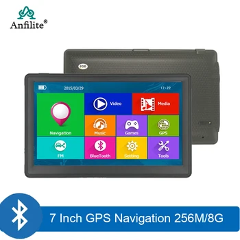 Anfilte 7 colių sunkvežimis automobilio 256M DDR 8GB navigator win CE 6.0 MTK 800*480 transporto priemonės avin MSB2531 GPS Navigacija su Europa žemėlapis