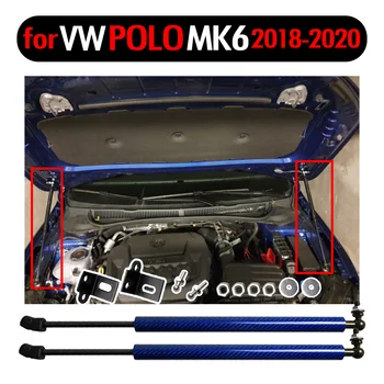 Anglies pluošto VW Polo MK6 2018 2019 2020 Priekinis Dangtis Dangčio Keisti Dujų Statramsčiai Liftas Paramos dujų spyruoklių Smūgio Slopintuvas